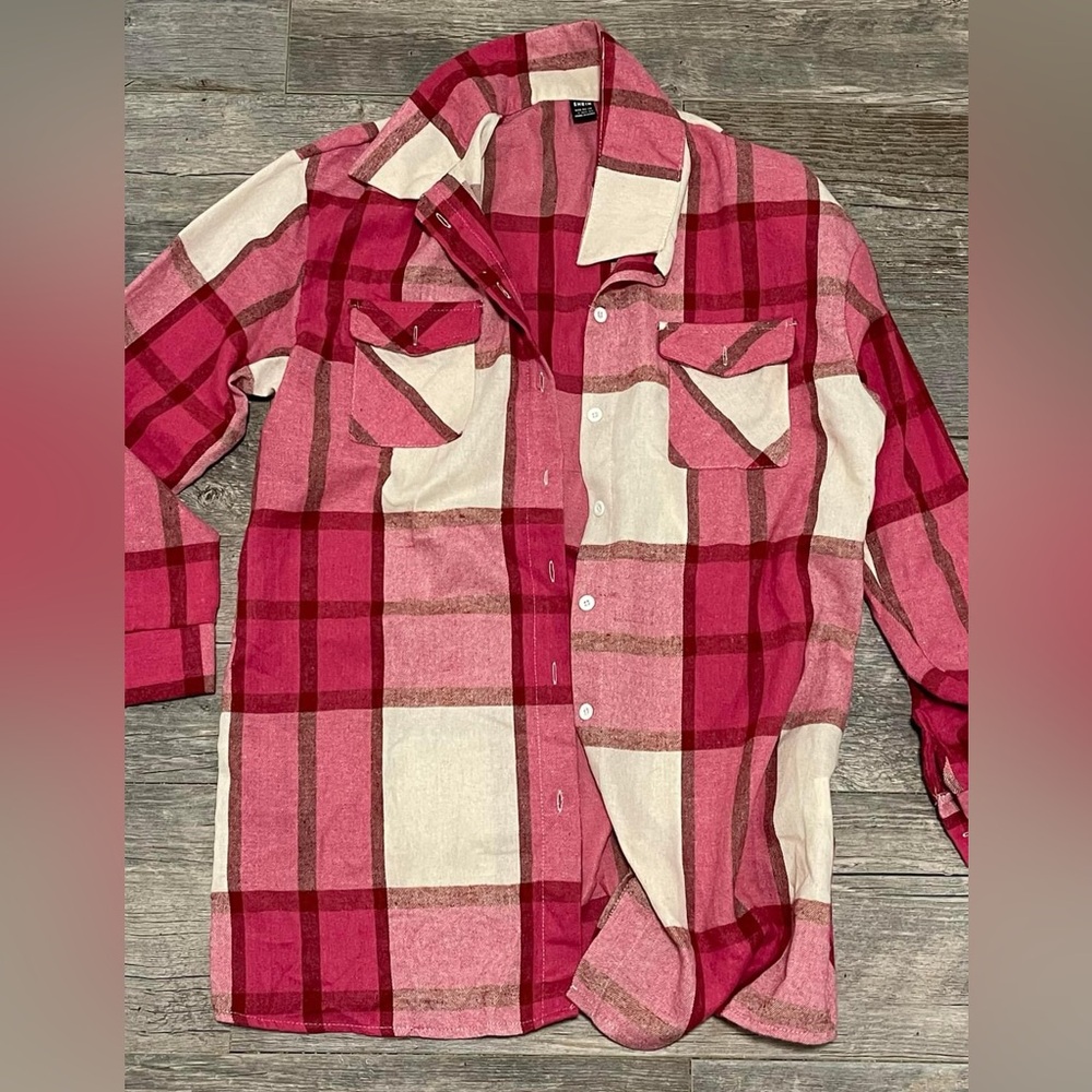 Large pink flannel